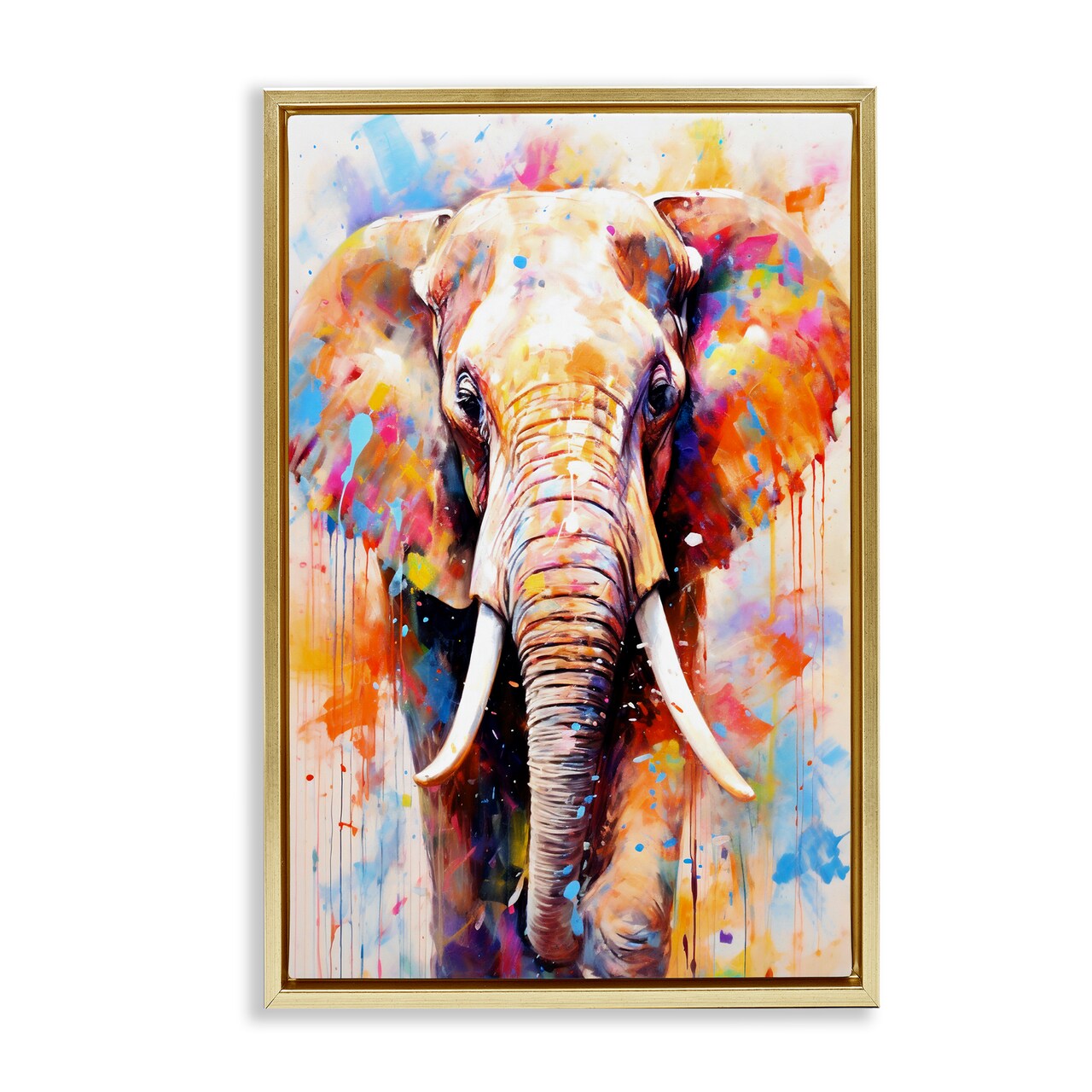 Stupell Industries Wild Elephant Bull Floating Frame, design by Ray Powers